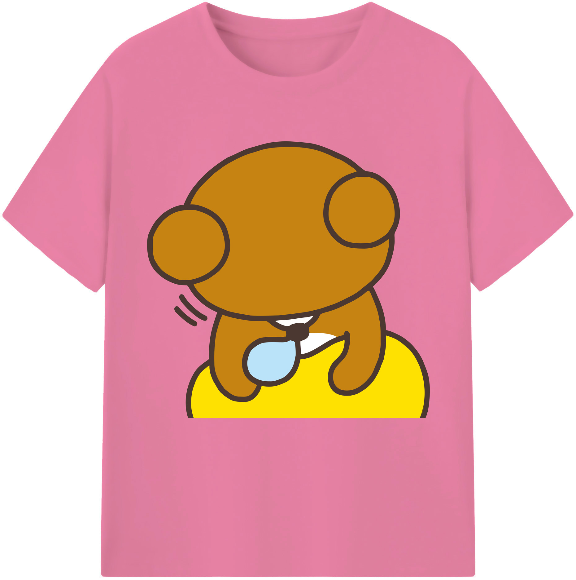 （画像用） リラックマ リラックマ キイロイトリ Rilakkuma Korilakkuma Kiiroitori 綿100％半袖Tシャツ（フロントプリント）
